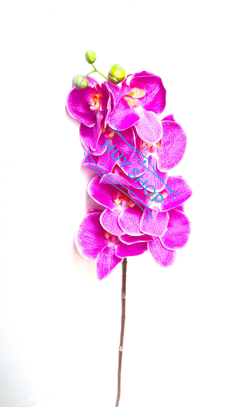 Hoa giả trang trí - Cành hoa LAN HỒ ĐIỆP vải cao cấp 9 bông