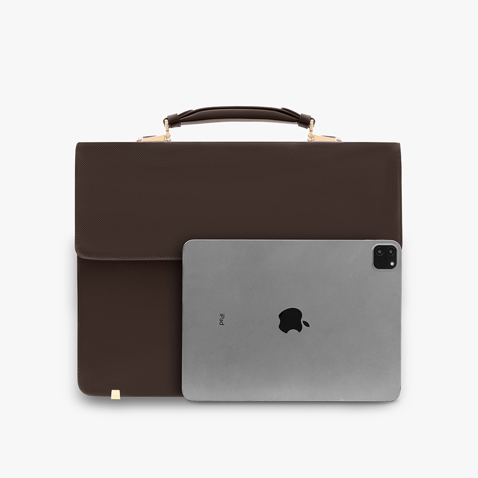 Cặp Xách Da Nam Túi Xách Doanh Nhân GENCE CTS26 Da Bò Khóa Số Cao Cấp Màu Nâu