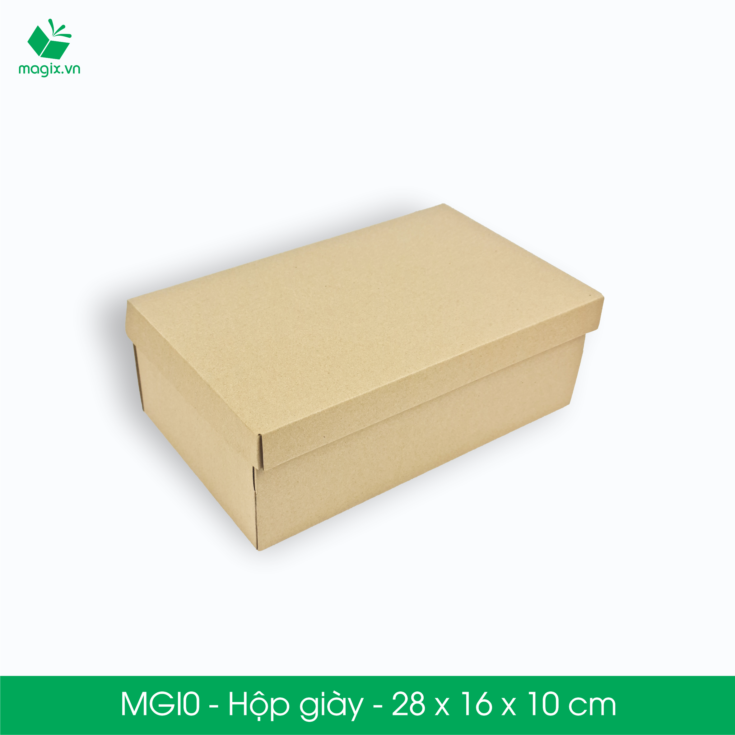 MGI0 - 28x16x10cm - 100 Hộp giày - Thùng hộp carton trơn đóng hàng