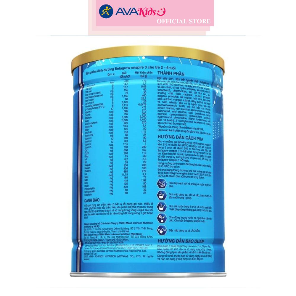 Sữa bột Enfagrow Enspire số 3 850g (2 - 6 tuổi)