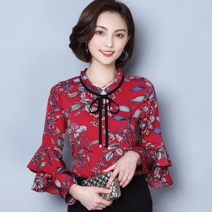 Áo sơ mi tay bèo duyên dáng- cao cấp