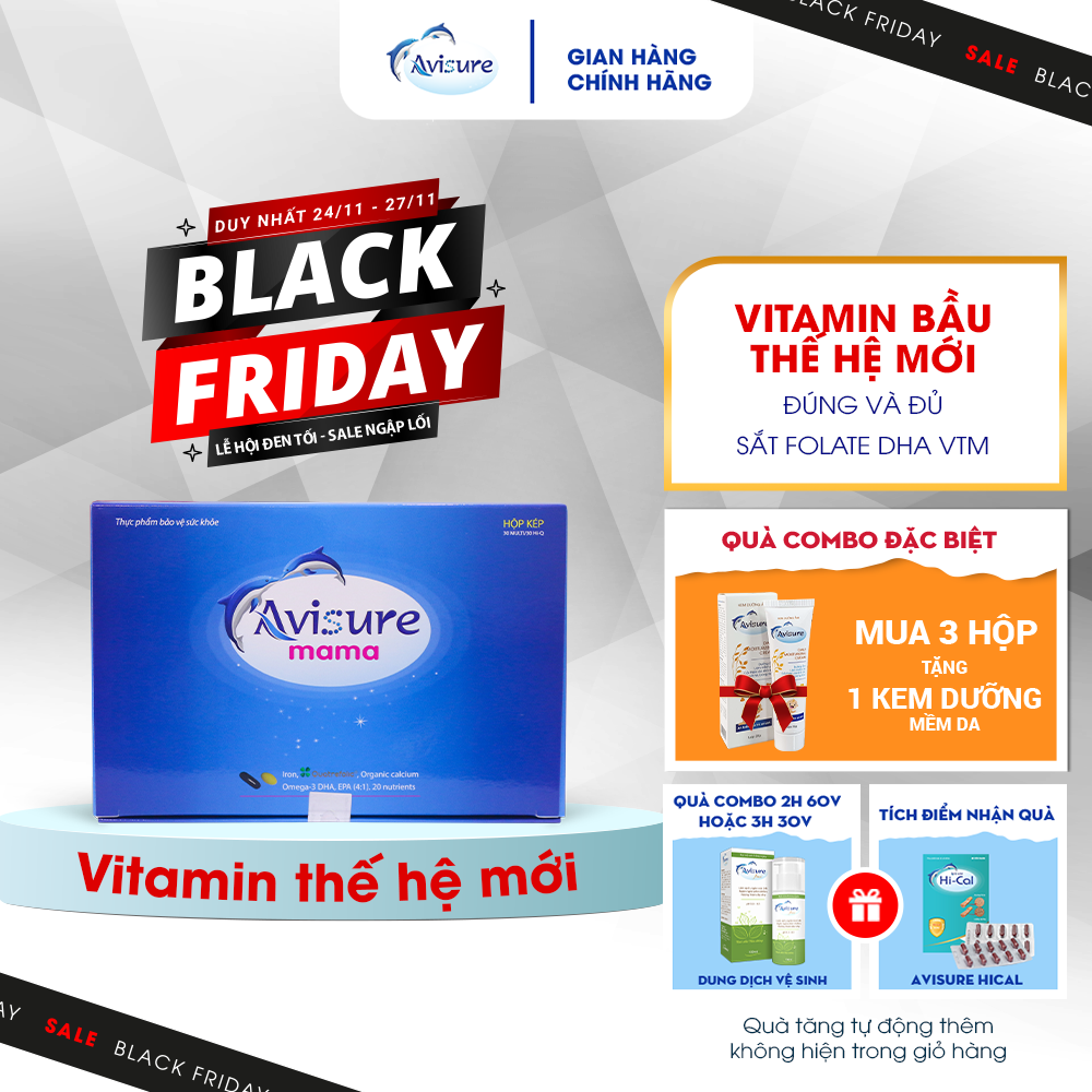 Vitamin tổng hợp dành cho bà bầu, trước và sau sinh Avisure Mama