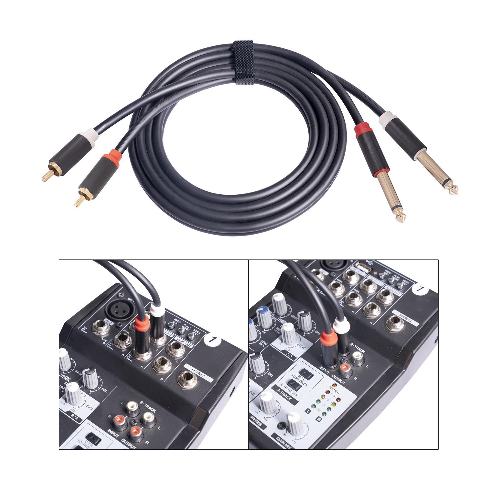 Dual 6.35mm to Dual Male Adapter Cable 1.5M