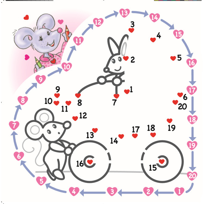 Sách - Bộ 4 cuốn Nối Số Tô Màu - Bé học đếm từ 1 đến 10 Heart to heart - ndbooks
