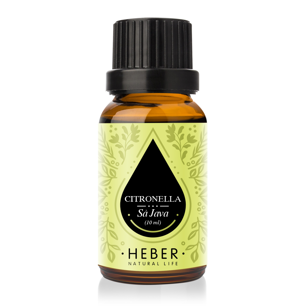 Tinh Dầu Sả Java Citronella Essential Oil Heber | 100% Thiên Nhiên Nguyên Chất Cao Cấp | Nhập Khẩu Từ Ấn Độ | Kiểm Nghiệm Quatest 3 | Xông Thơm Phòng | Hương Dịu Nhẹ