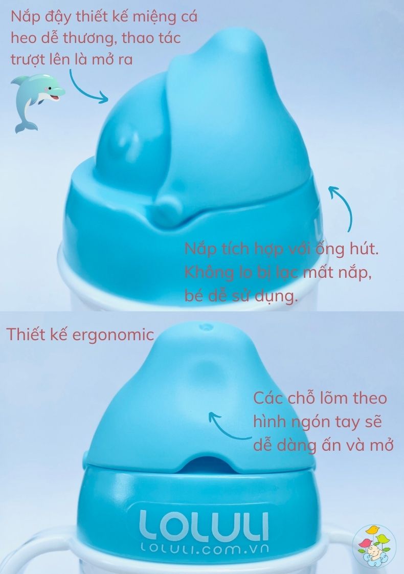 Bình tập uống nước Loluli nhựa PP 280ml