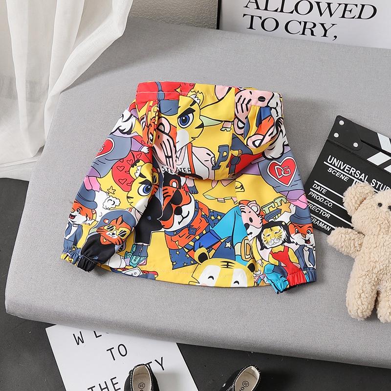 AK5 Size80-120 Áo khoác bé trai Dạng gió 2 lớp Thời trang trẻ Em hàng quảng châu