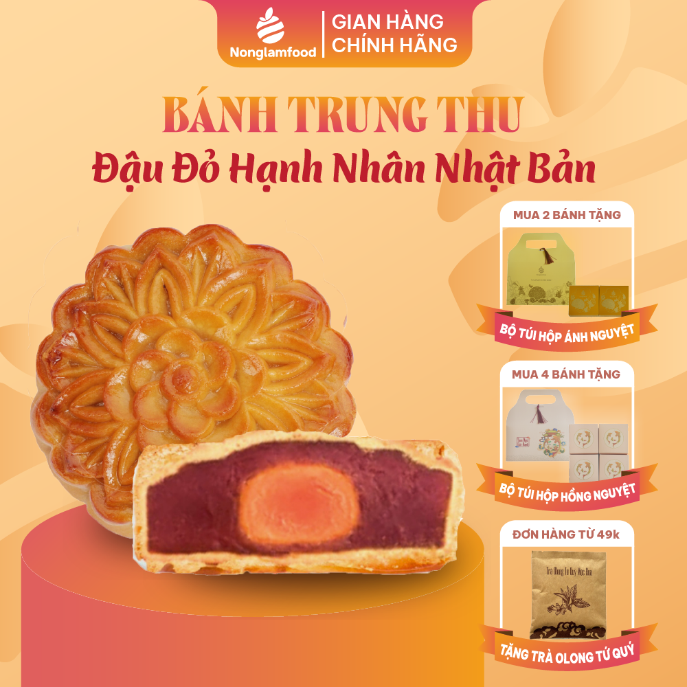 Bánh trung thu ăn kiêng, ít ngọt 12 vị Best Seller (Có chay) Nonglamfood 150g | Quà tặng healthy ý nghĩa cho người thân