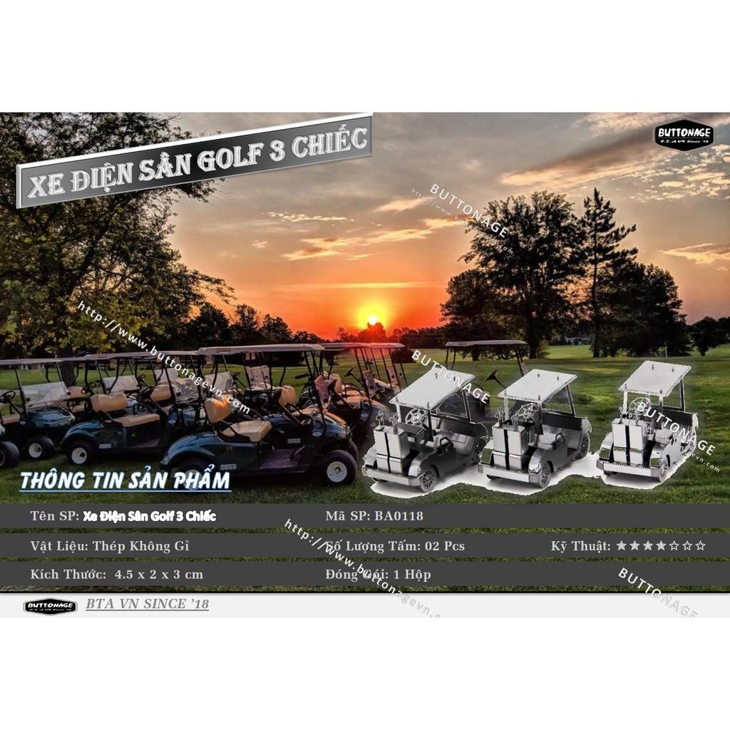 Mô Hình Lắp Ráp 3d Xe Điện Sân Golf 3 Chiếc