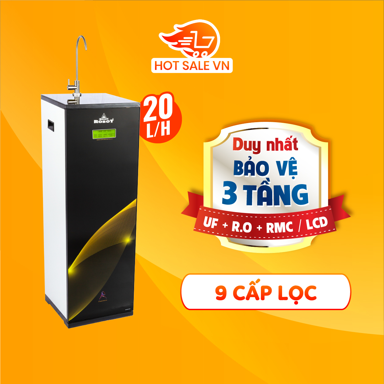 Máy Lọc Nước ROBOT Reno Pro 239G-UR Chức Năng Công Nghệ Lọc Tích Hơp R.O + UF - Hàng Chính Hãng