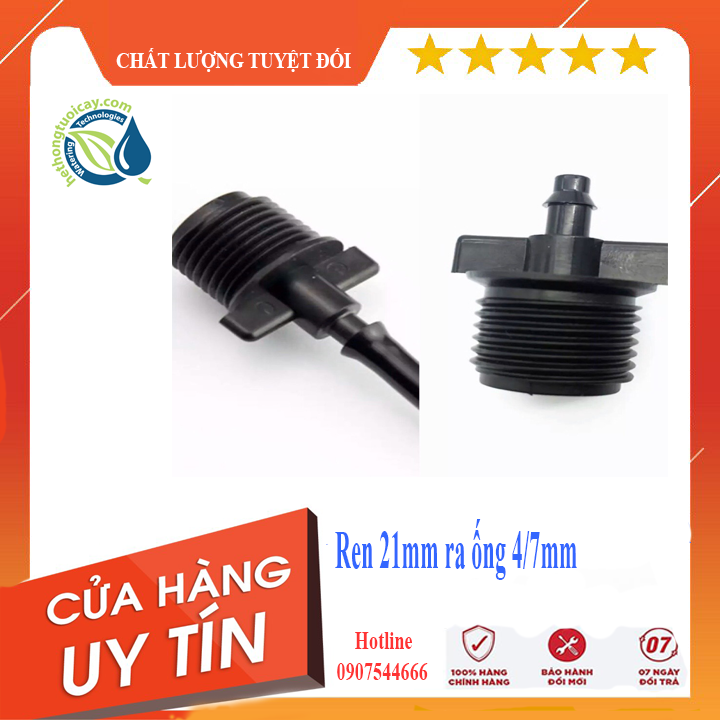 Đầu nối chuyển ren 21 sang ống 6mm