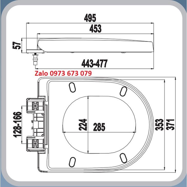 Nắp Bàn Cầu Caesar CD1341, Nắp Bàn Cầu Ráp Chuẩn, Bàn Cầu Caesar CD1341