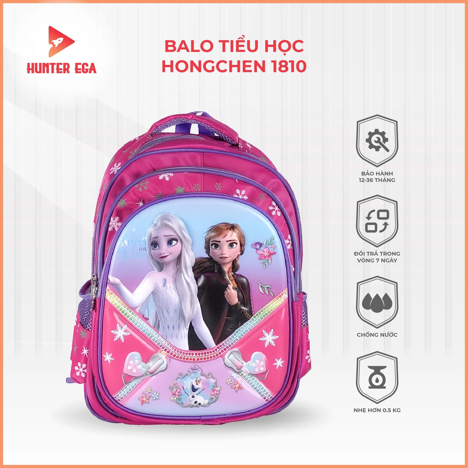 Balo Tiểu Học Họa Tiết Hoạt Hình 3D Nổi Bật HONGCHEN 1810