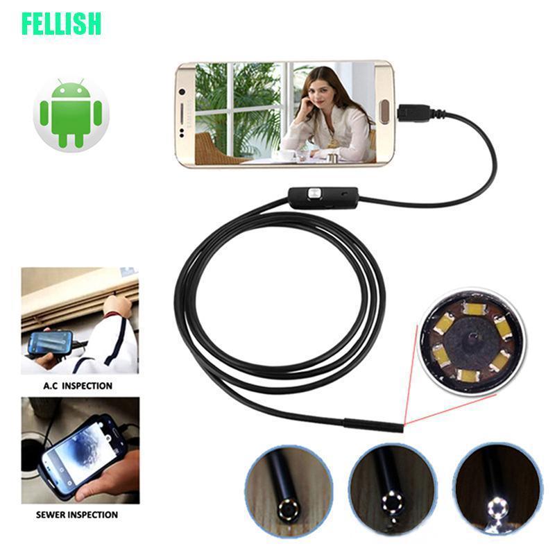 Máy ảnh nội soi 7mm 1-10m micro USB và USB kết nối với điện thoại Android