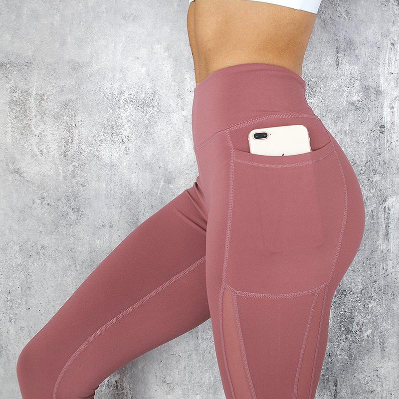 Sự Quyến Rũ Quần Legging Nữ Túi Đựng Điện Thoại Tập Thể Dục Chạy Quần Co Giãn Áo Thể Thao Nữ Quần Áo Tập Gym Dài Thấm Hút Mồ Hôi Cho Slim