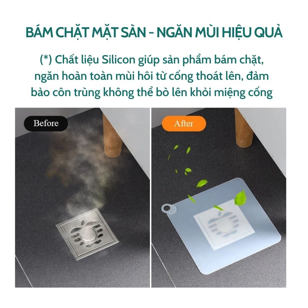 Miếng silicon khử mùi cống thoát nước, ngăn mùi hôi hoàn toàn, ngăn côn trùng bò từ dưới cống lên