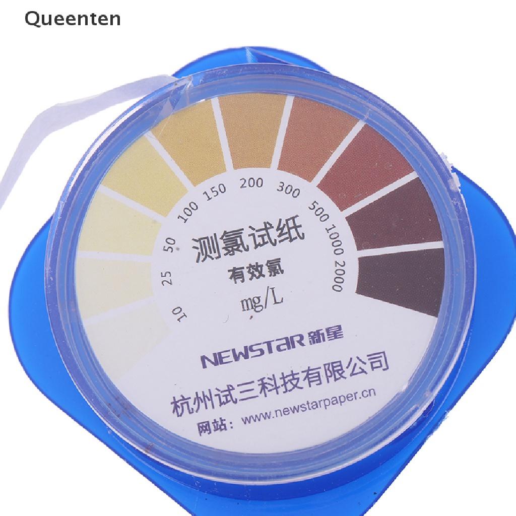Queenten 1Roll Chlorine Test Paper Strips Range 10-2000mg/lppm Color Chart Cleaning Water QT