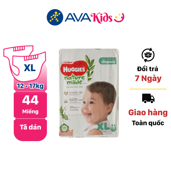 Tã dán siêu cao cấp Huggies size XL 44 miếng (từ 12 - 17 kg)