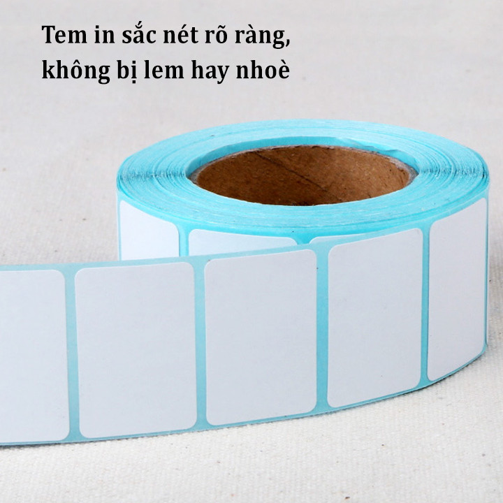 Giấy in nhiệt, in mã vạch 1 tem 40x25mm, khổ 44 dài 30m