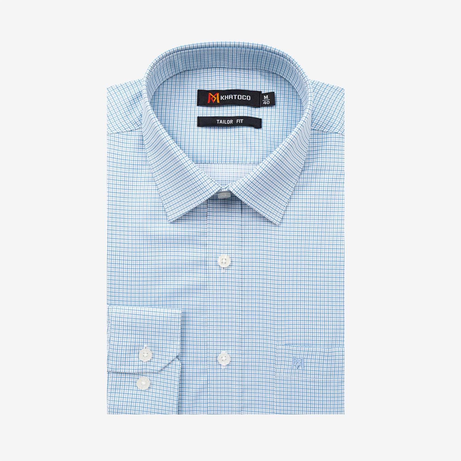 Áo sơ mi nam KHATOCO Tailor Fit dài tay A1MD538T1-CNCR844-2710-D