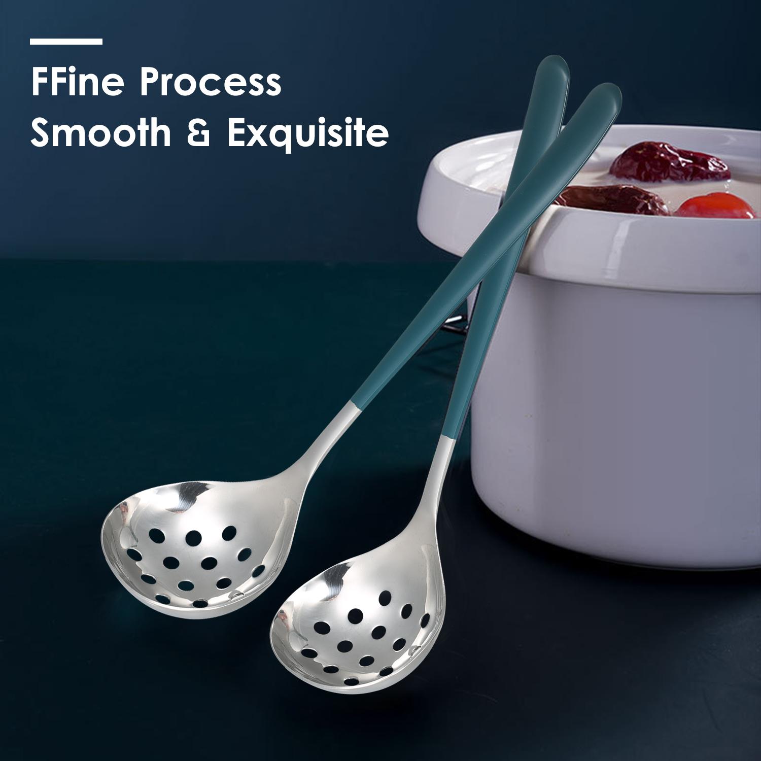 Thìa có lỗ, bằng thép không gỉ, chống dính dùng để nấu canh