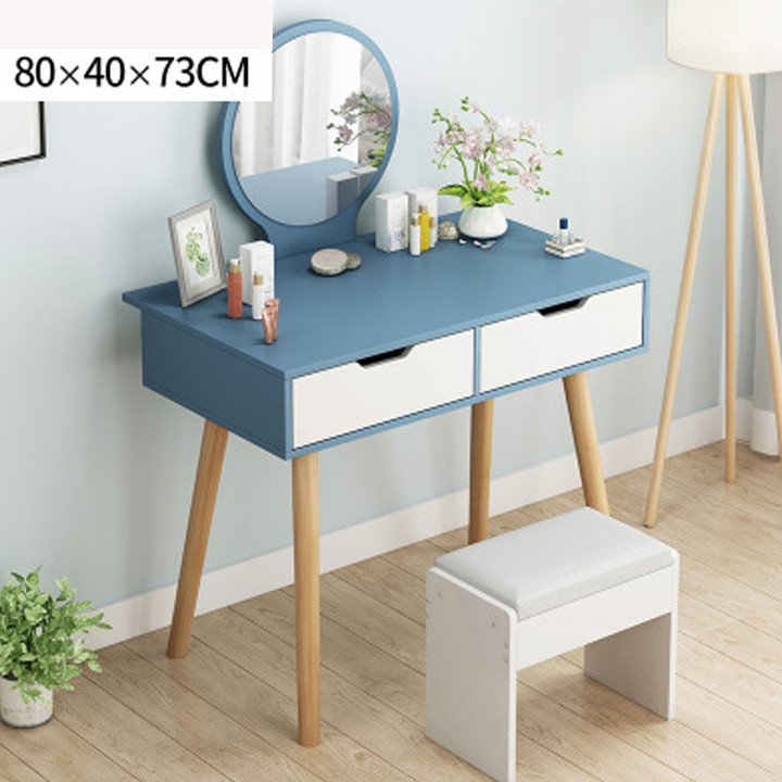 Bàn trang điểm bàn phấn mini kèm ghế 2 ngăn kéo. Bàn trang điểm siêu xinh (kt 80x40x73cm)