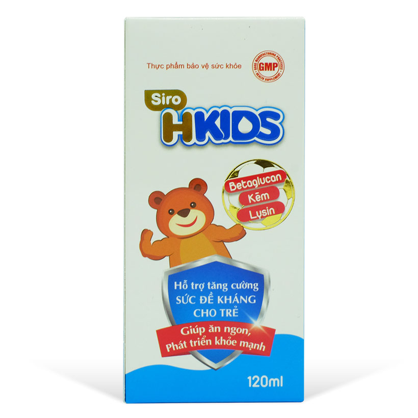 Thực phẩm bảo vệ sức khỏe Siro Hkids, hỗ trợ tiêu hóa và tăng sức đề kháng cho trẻ, lọ 120ml