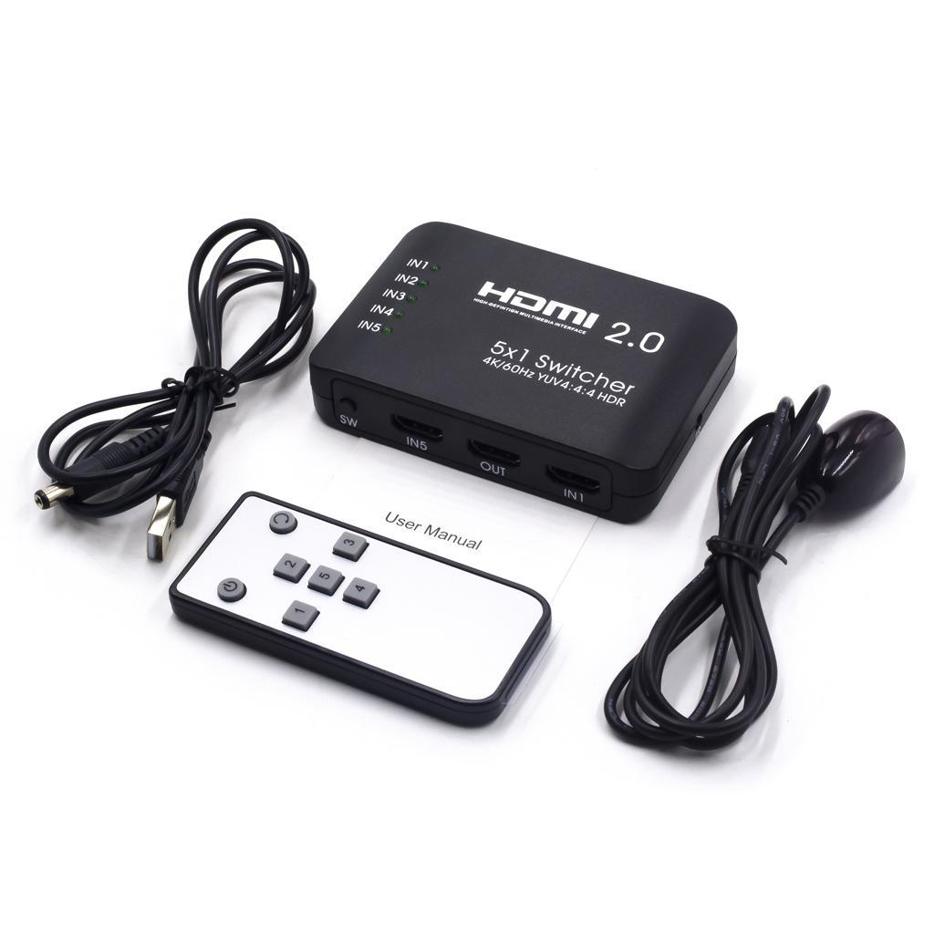Multi-port 5 Port 1080P Video HDMI Switch Switcher Splitter With IR Remote