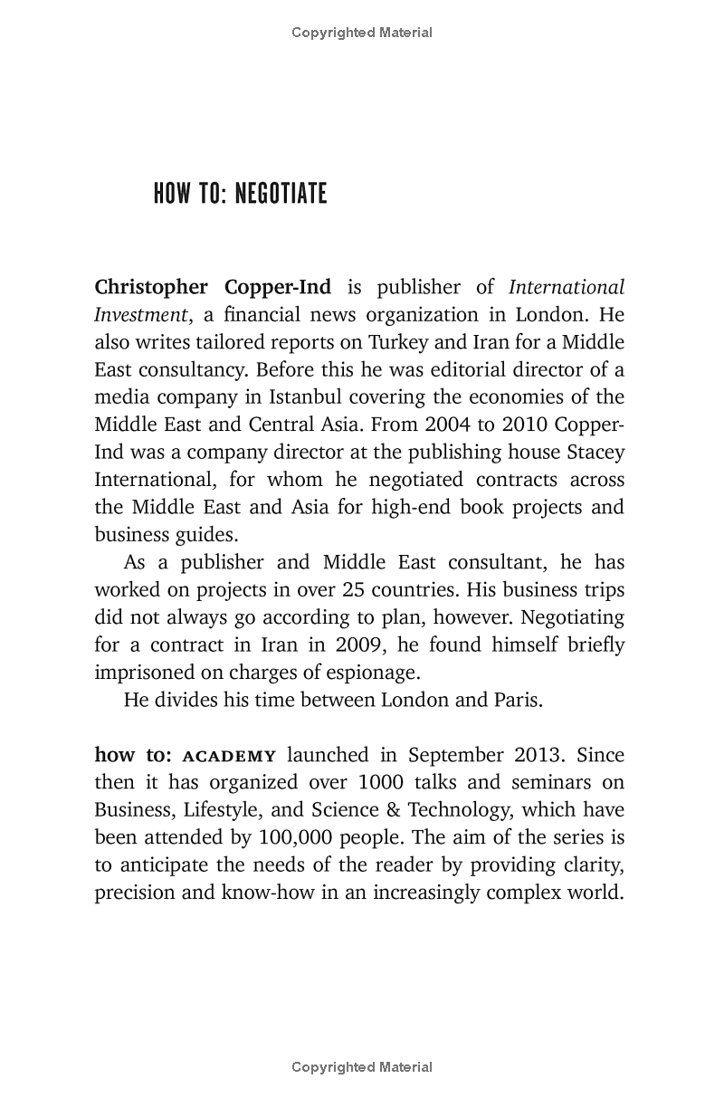 Sách ngoại văn: How To Negotiate (How To: Academy)