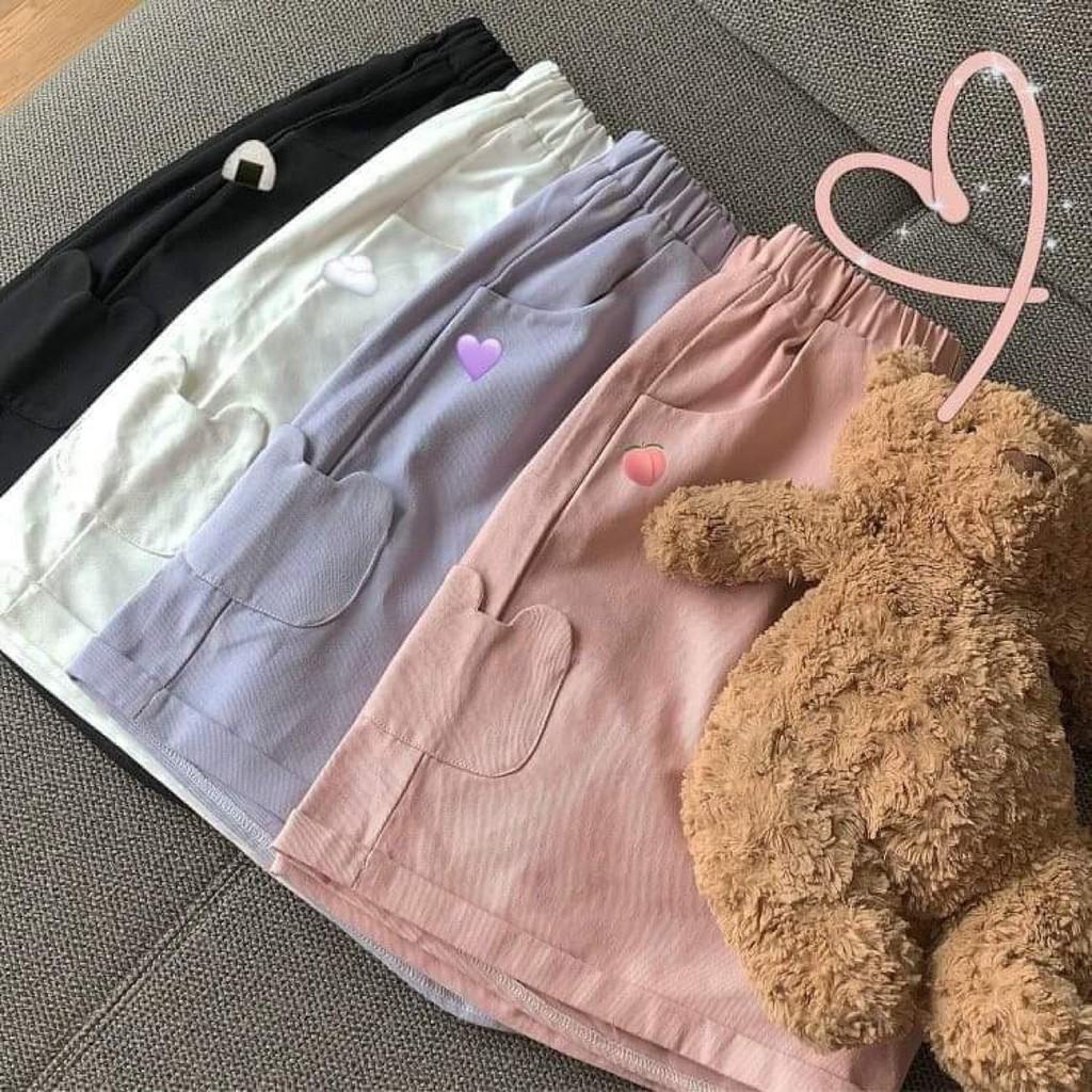 Quần Short nữquần đùi Túi Gấu Unisex Quần Đùi Nữ Gấu Gập thiết kế dáng dài siêu xinh với nhiều màu xinh xắn siêu cute