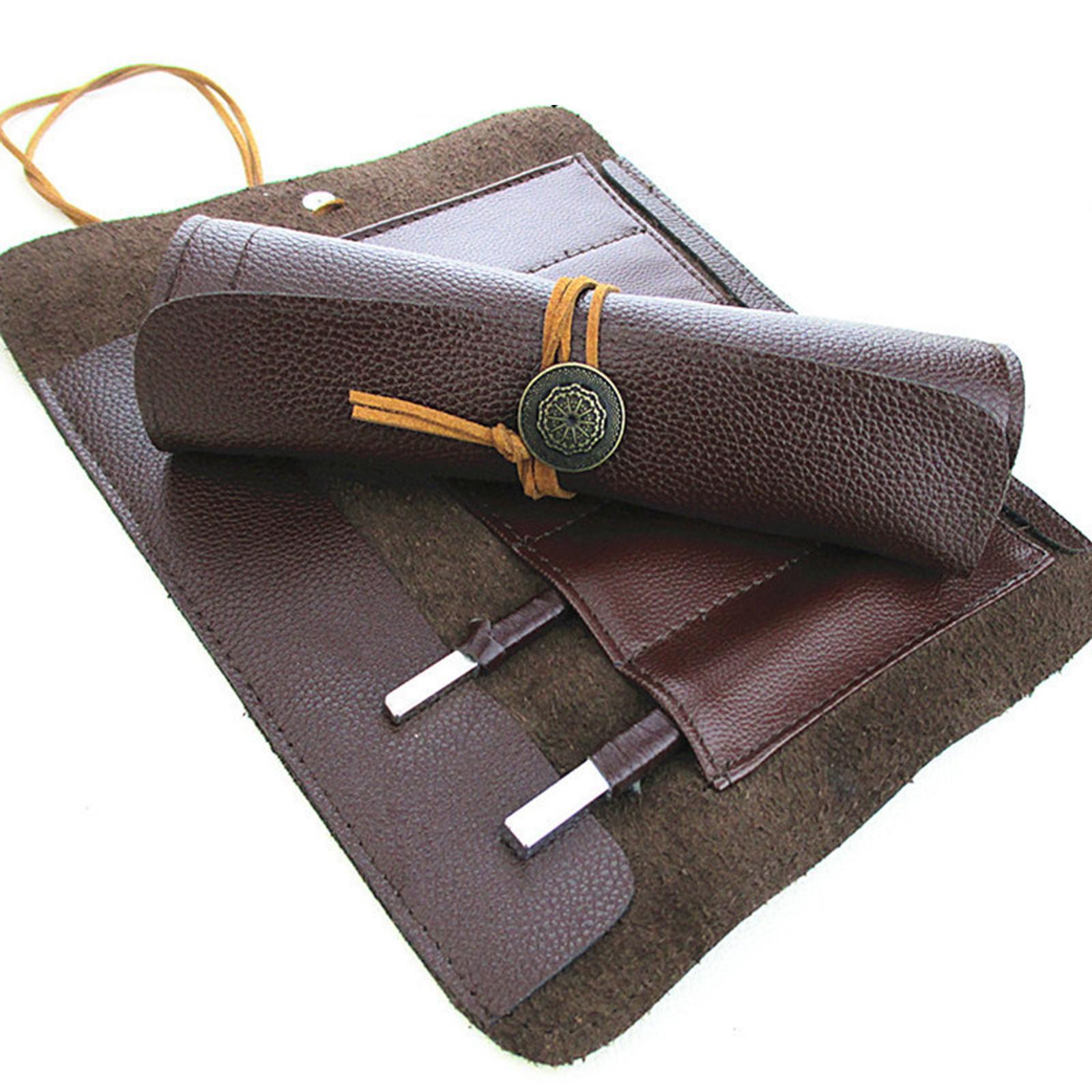 Roll Up Bag Case PU Leather Knife Pouch PU Leather Storage Holder Organizer