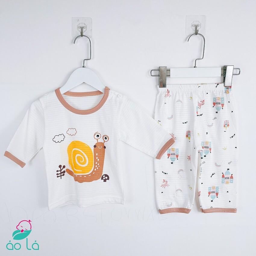 Bộ lửng dài cho bé gái, bé trai vải cotton tăm tre Áo Lá Homewear, đồ ngủ cho bé