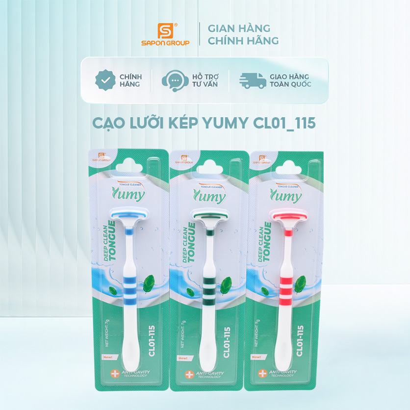 Cạo lưỡi kép YUMY TC002 dụng cụ cạo lưỡi nhựa, ngăn mùi, giảm hôi miệng, vệ sinh lưỡi (CL01_115)
