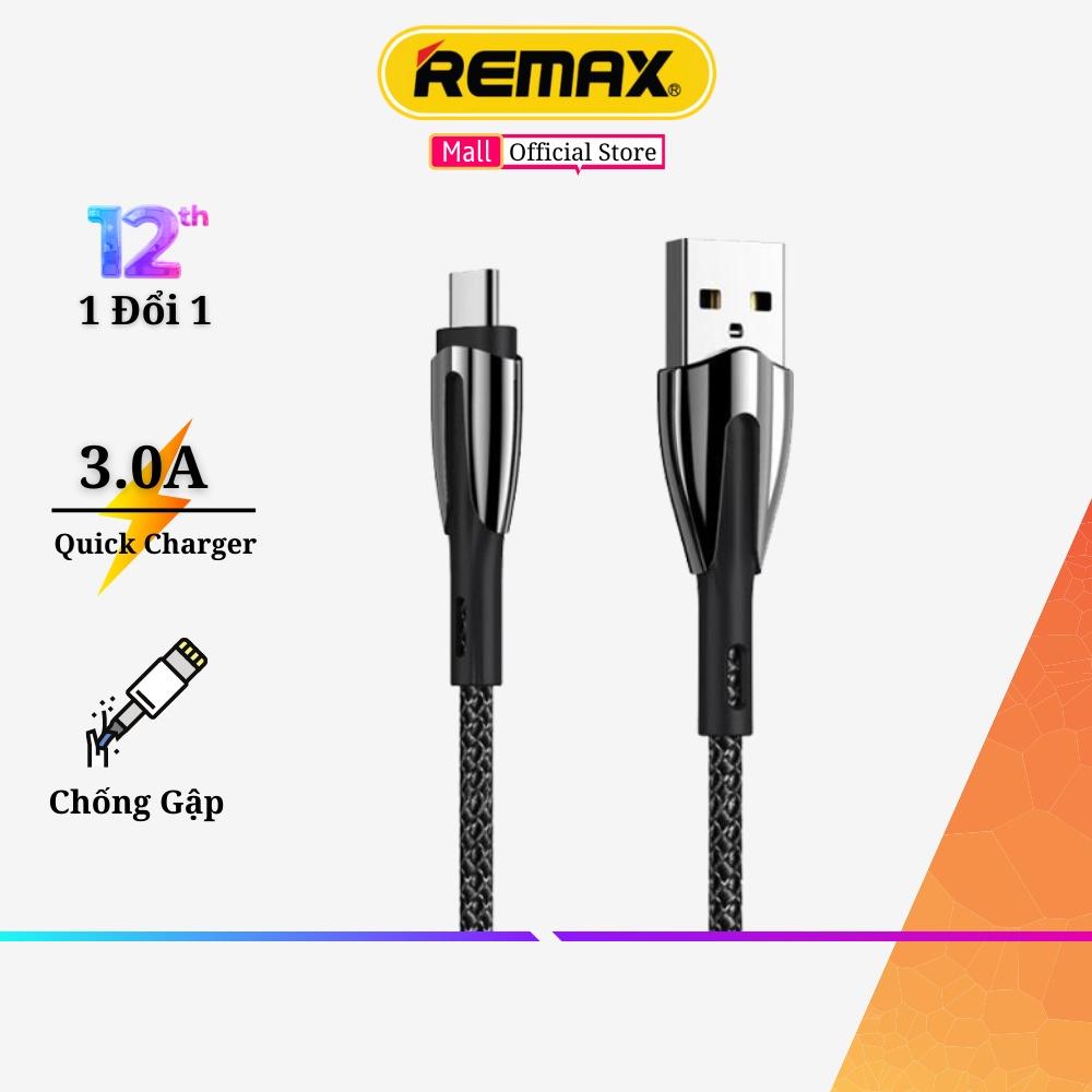 Cáp sạc nhanh truyền dữ liệu USB Type C 3.0A Remax RC-162a Dây Sạc nhanh Type C QC3.0 Cáp typec andoird - Hàng Chính Hãng Remax