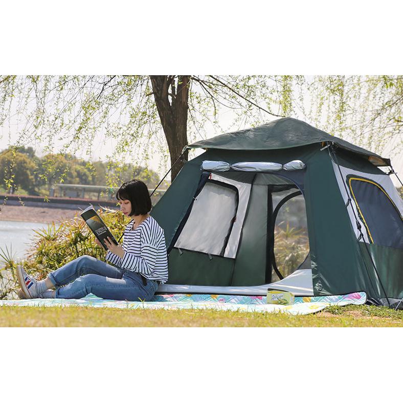Lều tự động tự bung, lều cắm trại chống nước, kháng gió dành cho 3-4 người chính hãng HeWolf - HW-Z2011