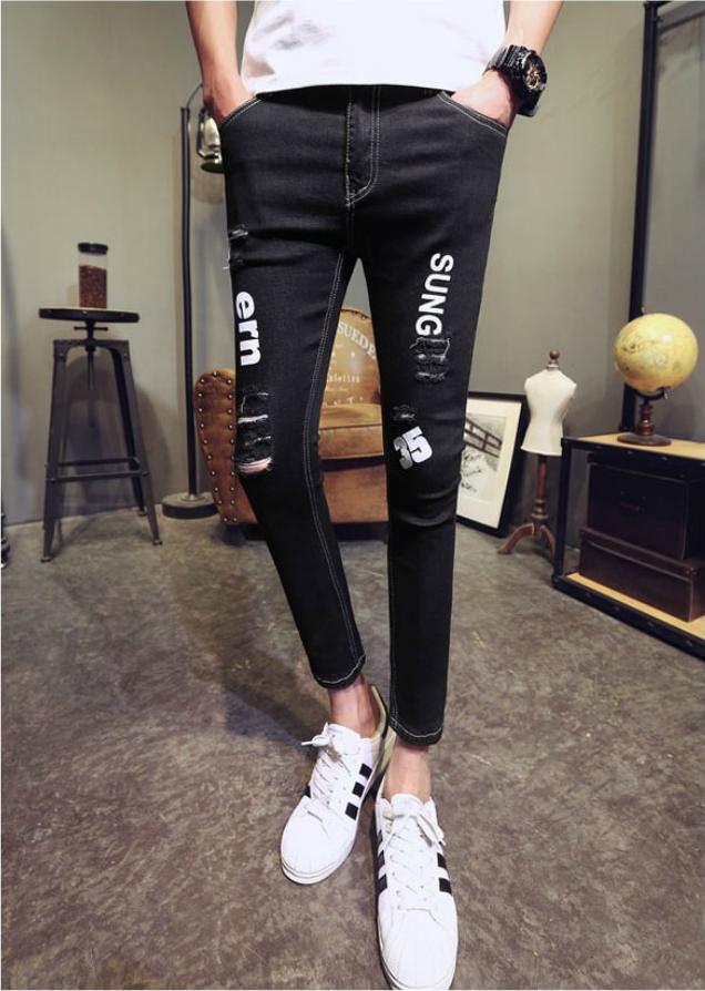 Quần jeans rách chắp vá sung Mã: ND1003