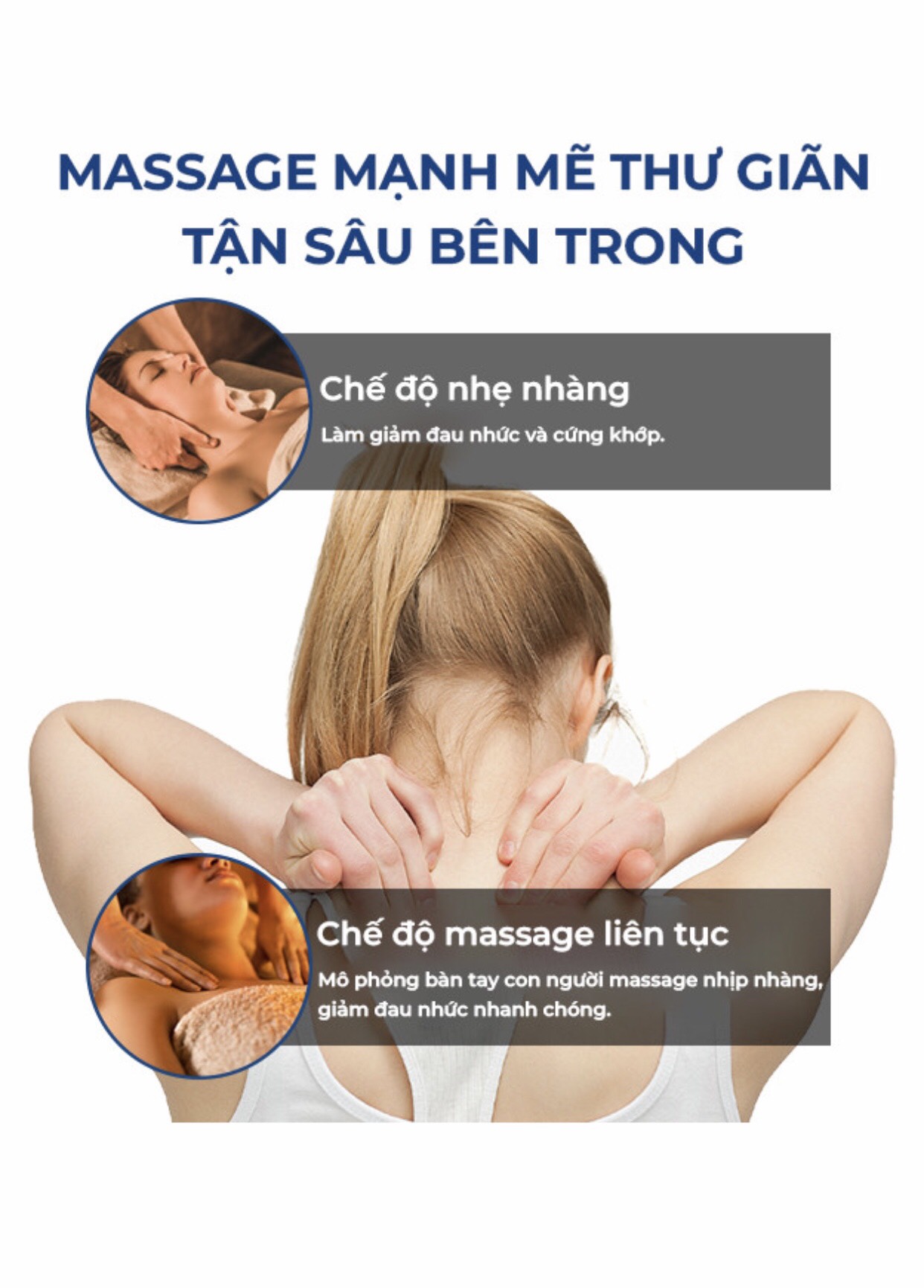 Máy Massage Cổ Vai Gáy BUMAS M3 - Mát Xa Vật Lý Trị Liệu - Kết Hợp Chườm Nóng Giảm Đau -Hàng Chính Hãng