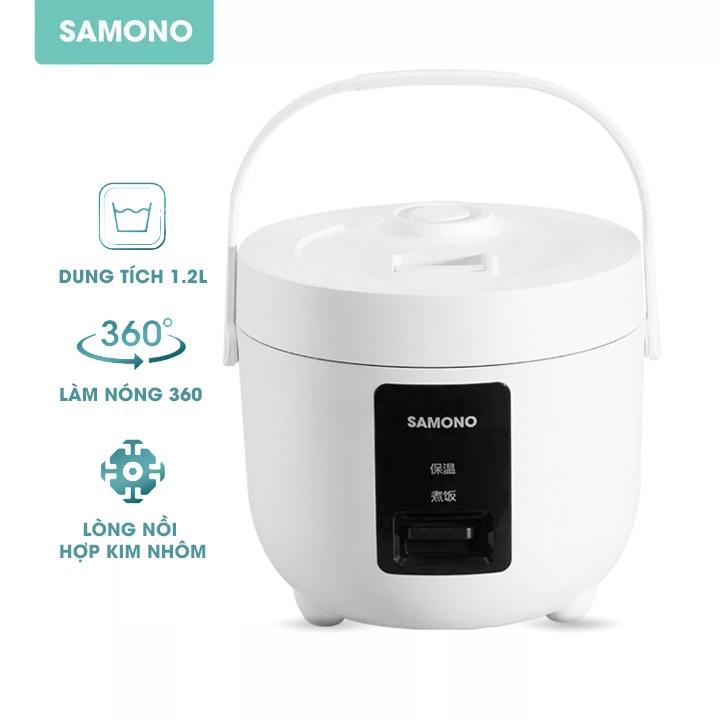 Nồi cơm điện mini 1.2L SAMONO SW-DF01 cho gia đình nhỏ 3 đến 5 người - Hàng chính hãng