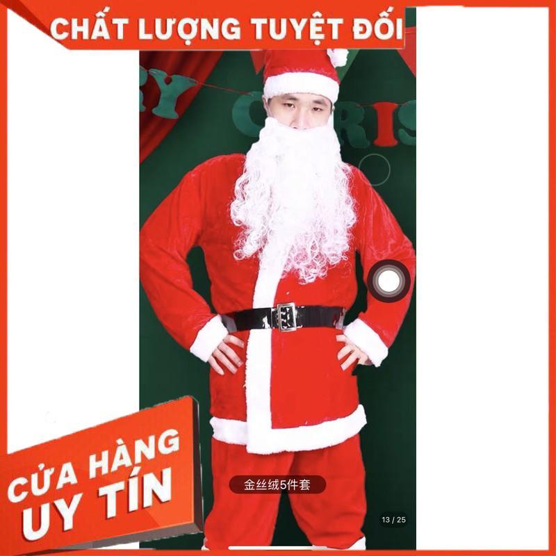 Trang phục Ông già Noel Có sẵn Ảnh thật hàng vải Nhung