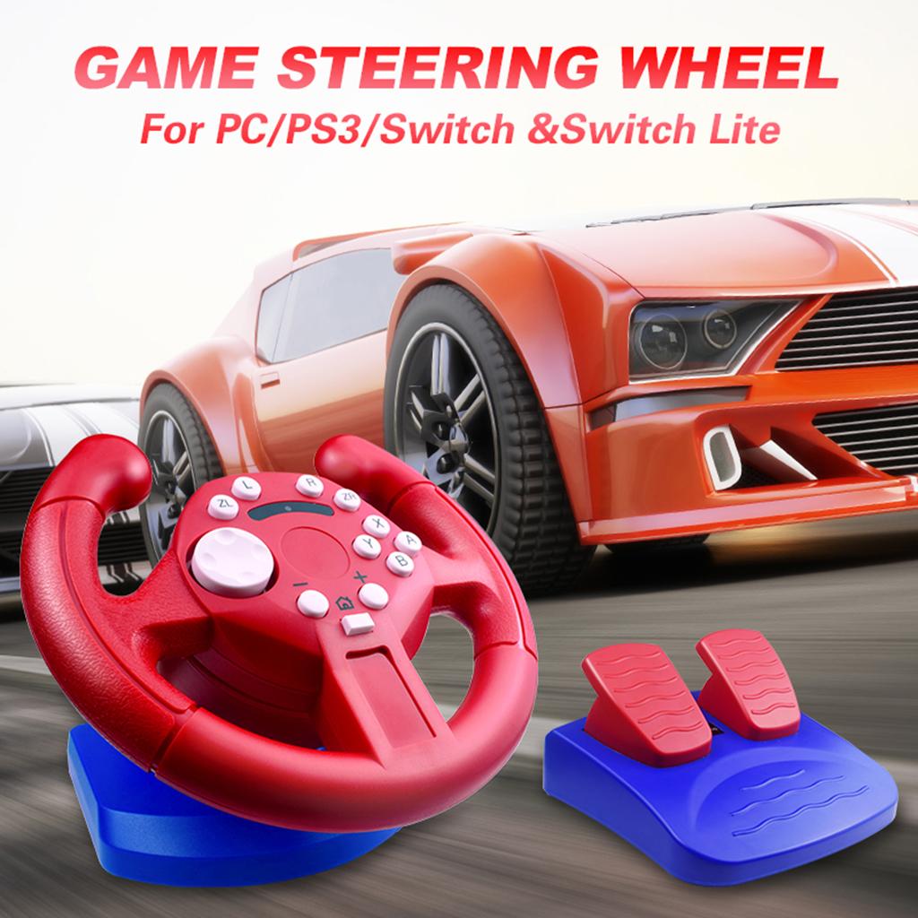 Universal Racing Wheel 90 Degree USB Car Race Steering Wheel w/ Pedals for PS3 Android