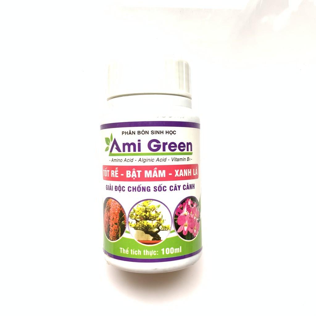Phân bón sinh học Ami Green Chuyên giải độc cho phong lan, cây cảnh, tốt rễ - bật mầm, chống sốc ,xanh lá