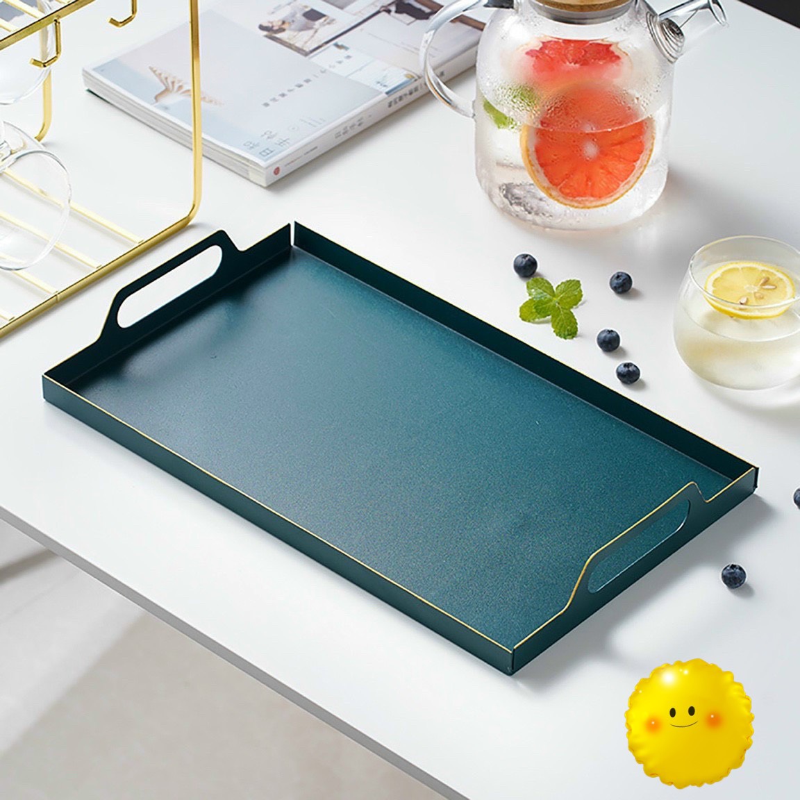 COMBO BỘ BÌNH CỐC THỦY TINH CHỊU NHIỆT VÂN KIM CƯƠNG KÈM ÚP CỐC INOX VÀ KHAY GỖ