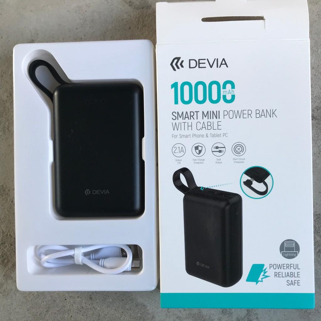 Pin dự phòng Devia 10.000 mAh Mini kèm cáp - Hàng chính hãng