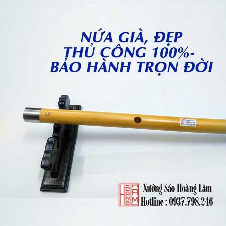 Sáo trúc 6 lỗ đẹp tone đô c5 VIP bọc inox HL50