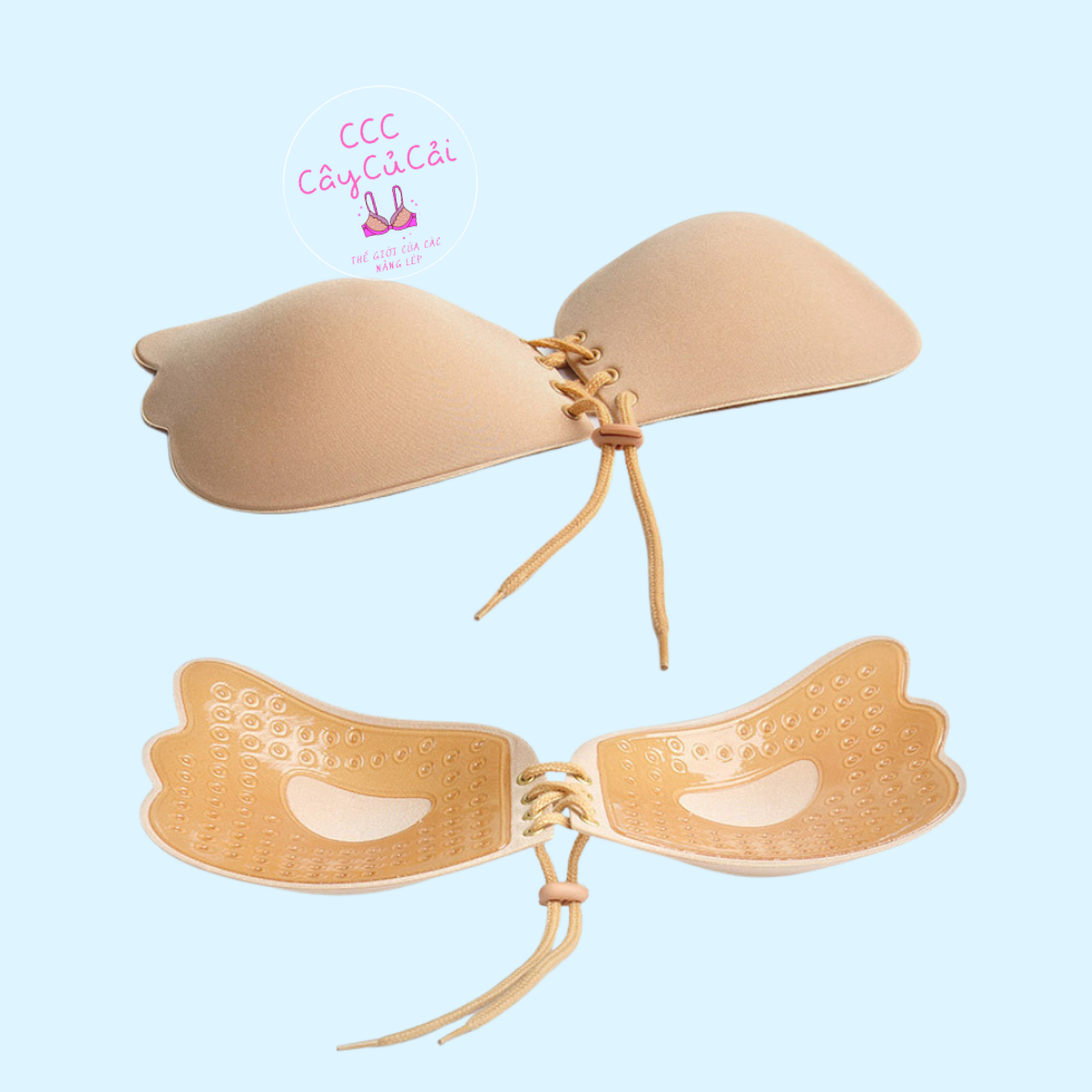 Áo ngực dán, miếng dán ngực mẫu dây rút cánh tiên tạo khe, áo dán nâng ngực -CCC007
