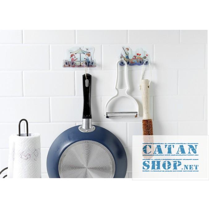 Móc Dán Tường đôi Kẹp Giữ Dây Điện, Phích Cắm Điện/ Kê Đỡ Sạc Điện Thoại - Móc Treo Đồ Đa Năng GD391-TreoDDien-DOI