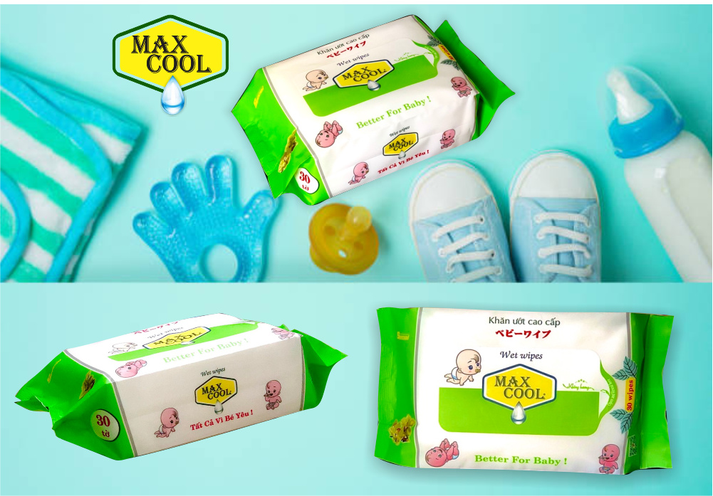 Combo 2 Gói Khăn Ướt Max Cool 30 Tờ Không Hương