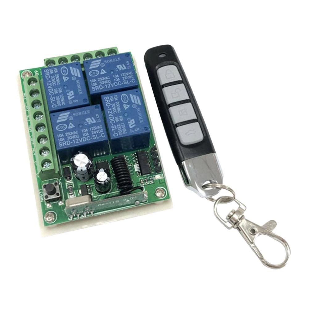433Mhz Wireless RF Transmitter Remote Control Switch  + Relay Receiver For Light/ Garage/ Door Opener