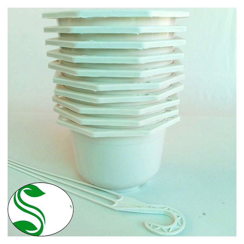 50 chậu treo trắng trơn đường kính 20x15cm-77472