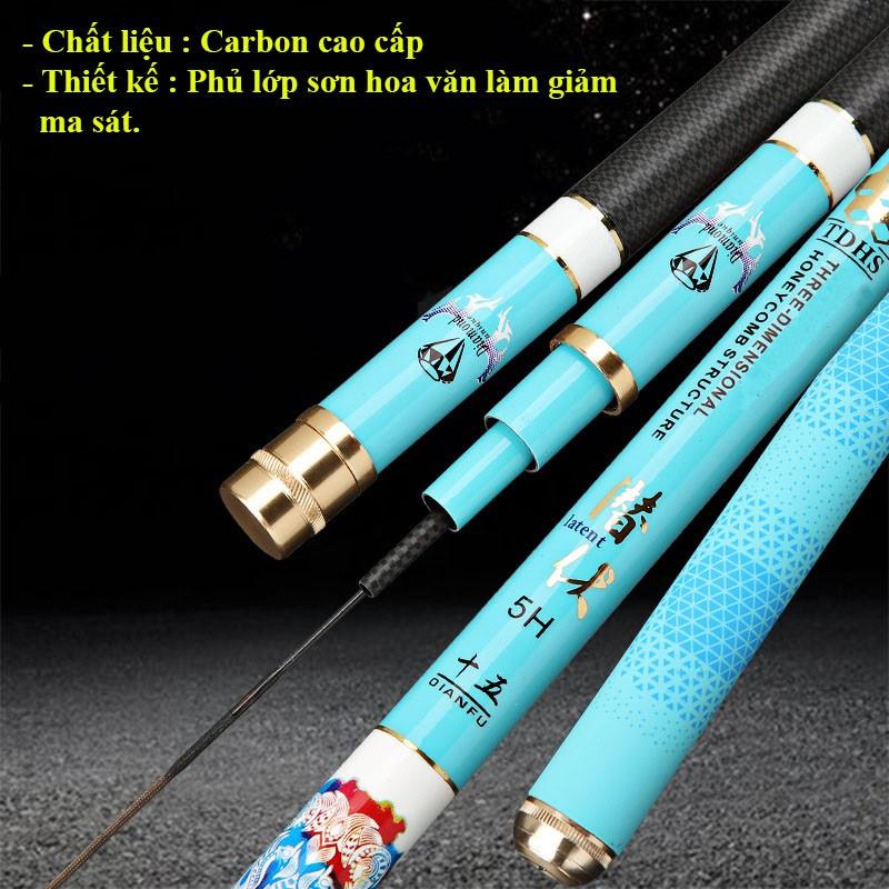 Cần Câu Đơn Câu Đài Kaiwu 5H Cần Câu Tay Carbon Tặng Kèm Đọt Phụ